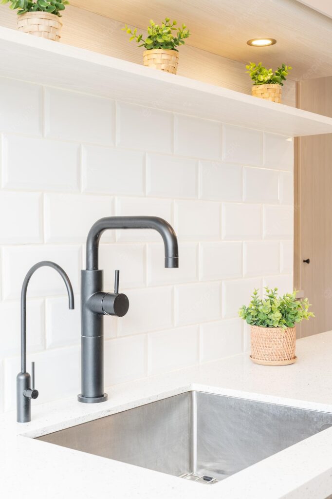 vertical photo renovated kitchen sink